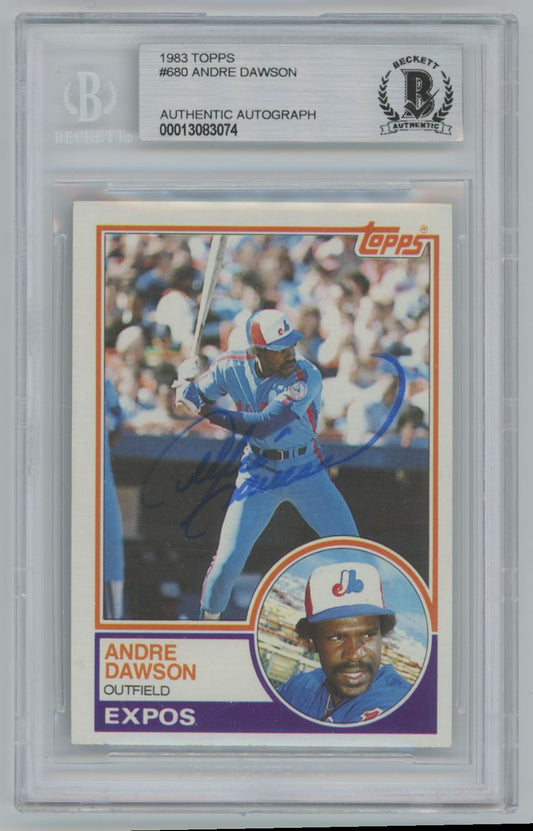 1983 Topps #680 Andre Dawson Auto - Beckett Authentic