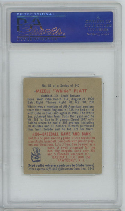 1949 Bowman Whitie Platt #89 - PSA 5