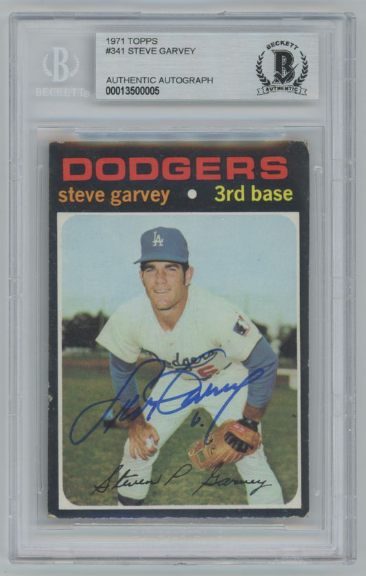 1971 Topps Steve Garvey Rookie Card #341 Auto - Beckett Authentic