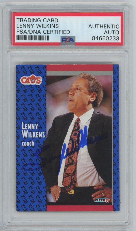 1991 Fleer Lenny Wilkens #41 Auto - PSA/DNA Authentic