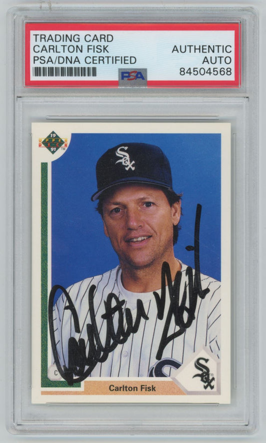 1990 Upper Deck Carlton Fisk Auto - PSA/DNA