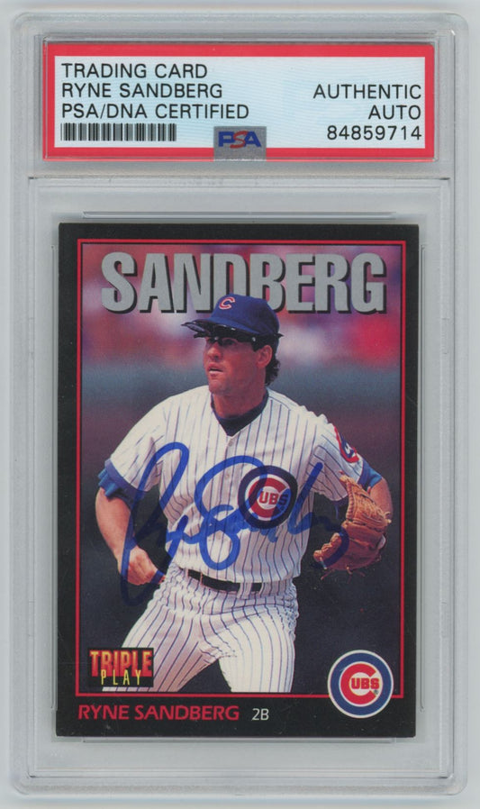 1993 Leaf Triple Play Ryne Sandberg Auto - PSA/DNA