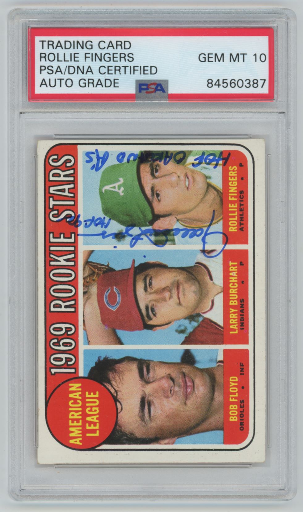 1969 Topps #597 Rollie FIngers ROOKIE CARD Auto - PSA/DNA (0387)