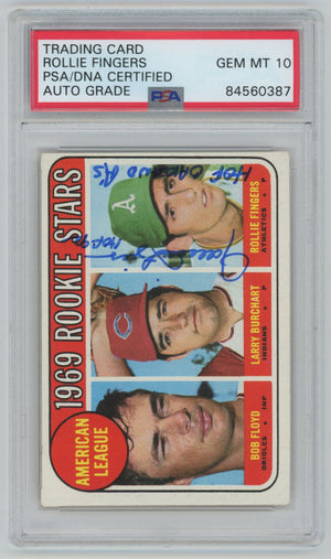 1969 Topps #597 Rollie FIngers ROOKIE CARD Auto - PSA/DNA (0387)