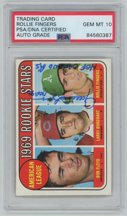 1969 Topps #597 Rollie FIngers ROOKIE CARD Auto - PSA/DNA (0387)