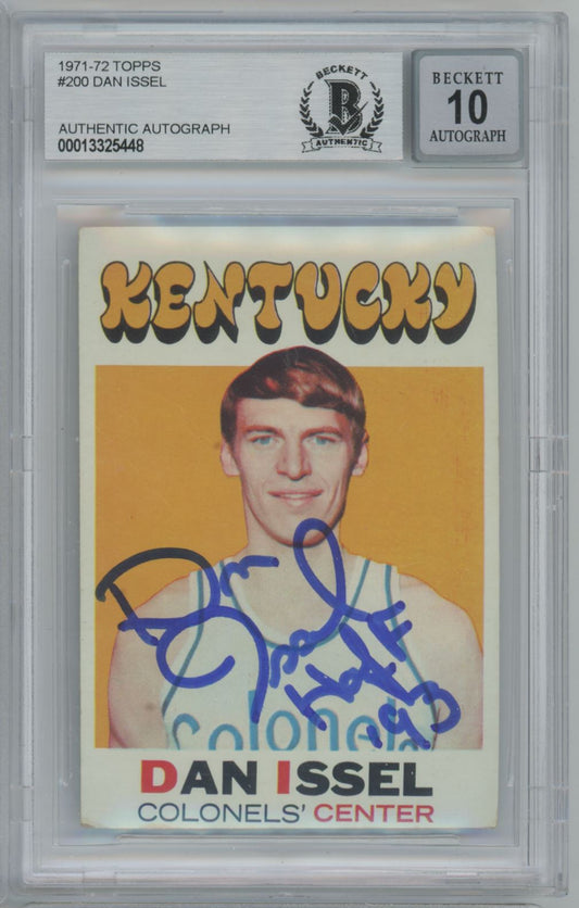 1971-72 Topps #200 Dan Issel Rookie Card - Beckett Authentic Auto 10 Grade