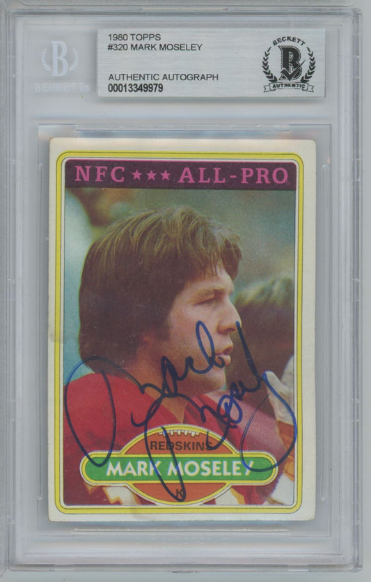 1980 Topps #320 Mark Moseley Auto - Beckett Authentic