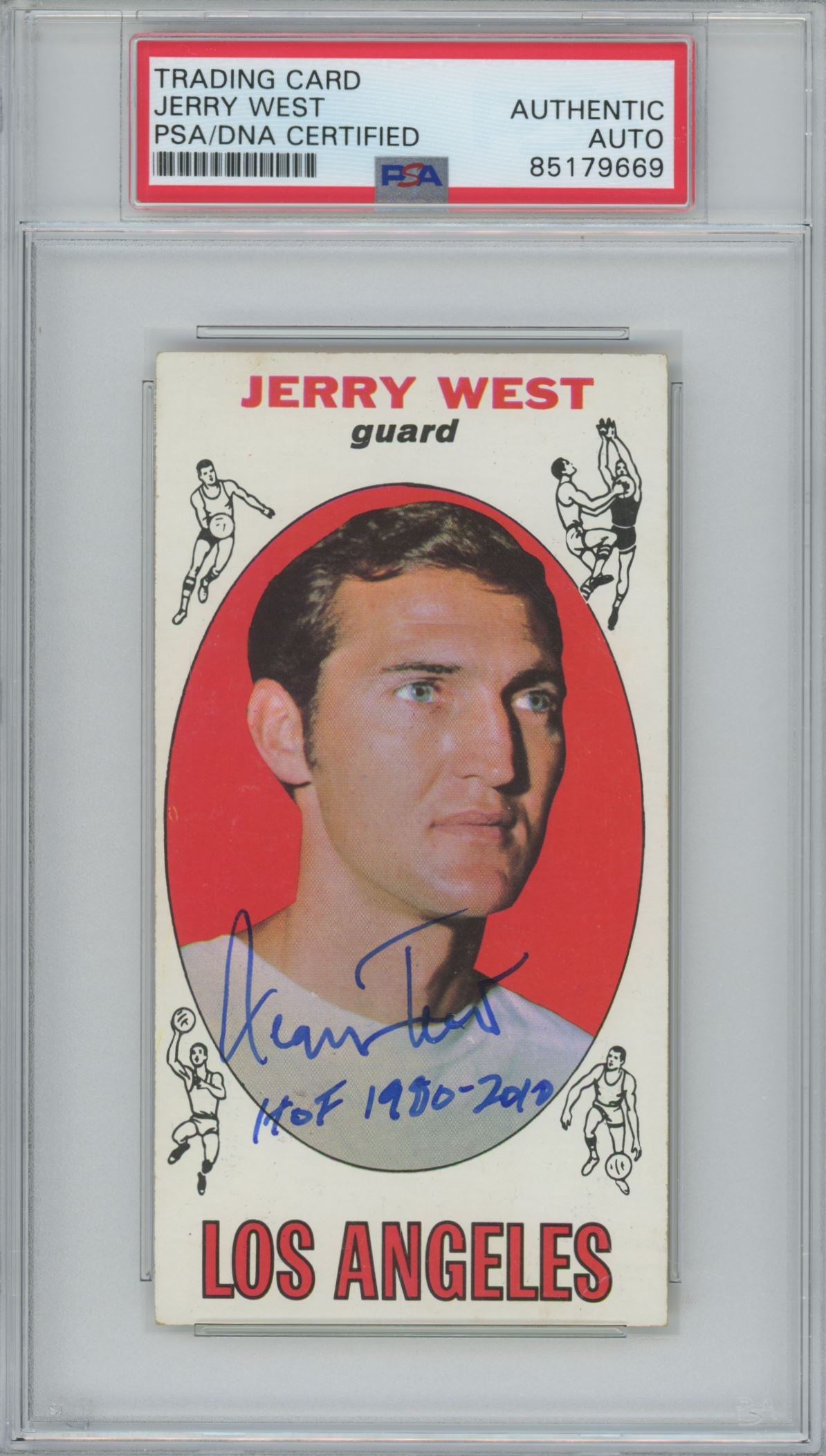 1969 Topps #90 Jerry West "HOF 1980-2010" Auto - PSA/DNA (9669)