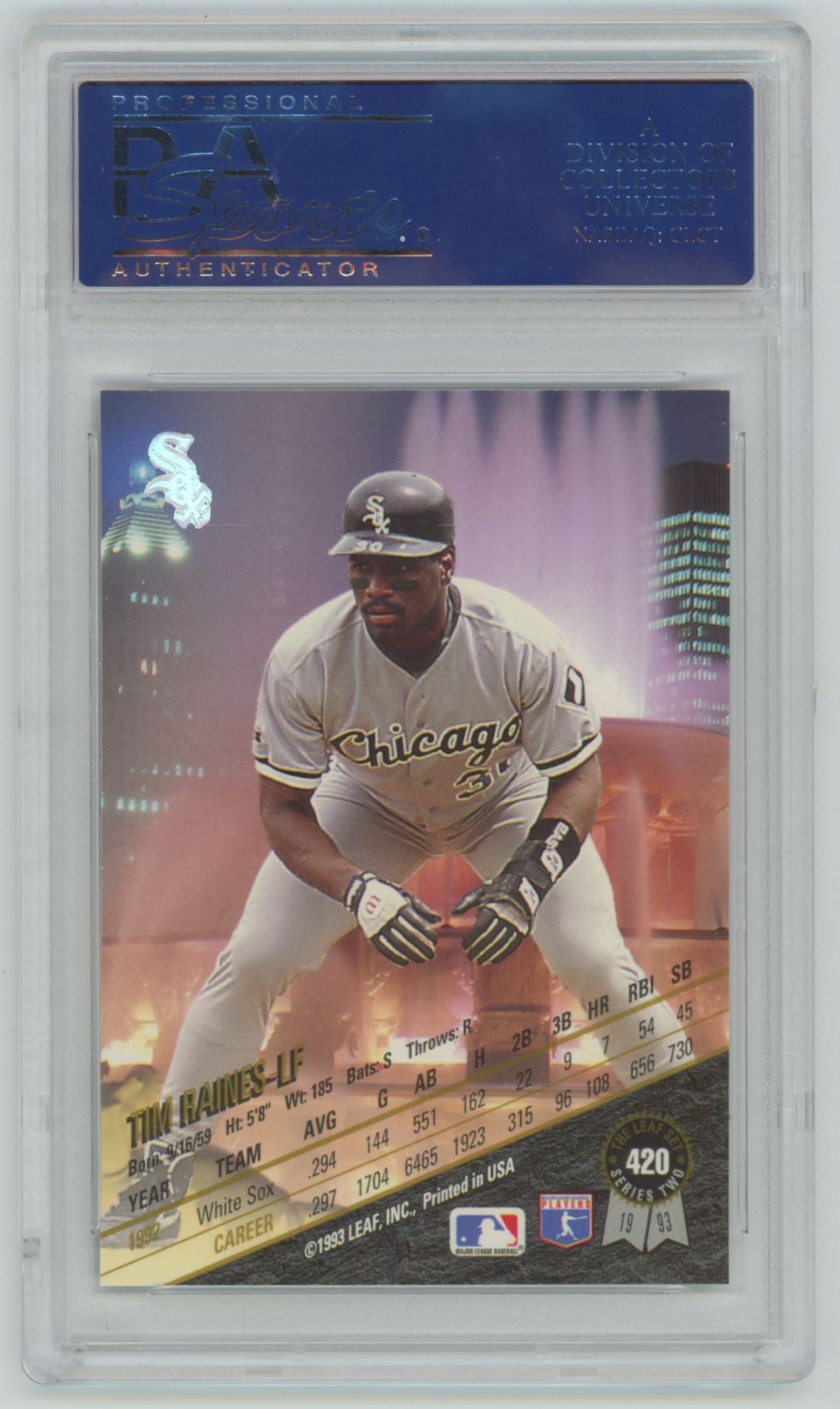 1993 Leaf Tim Raines #420 - PSA 10