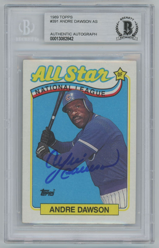 1989 Topps All-Star Andre Dawson Auto - Beckett Authentic