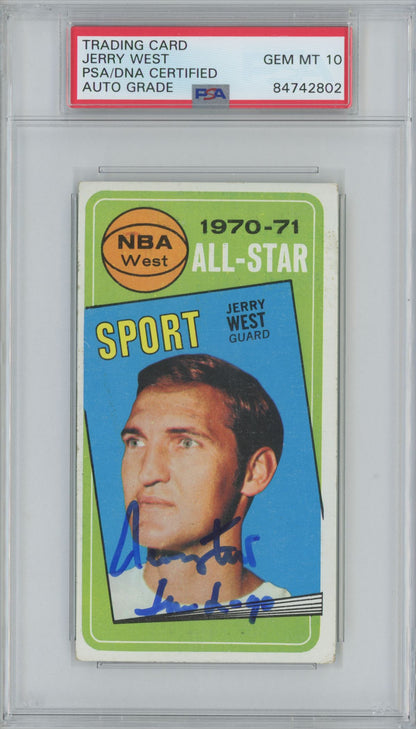 1970 Topps #107 Jerry West "The Logo" Auto 10 - PSA/DNA