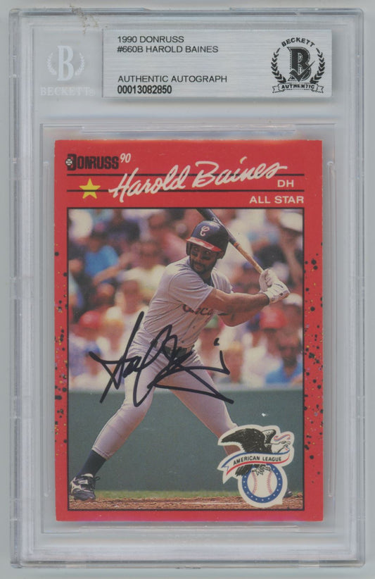 1990 Donruss #660B Harold Baines Auto - Beckett Authentic