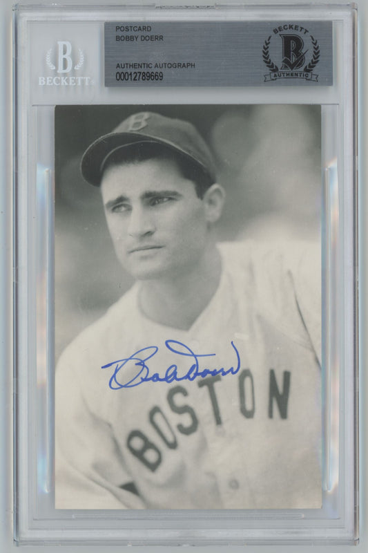 Postcard Bobby Doerr Auto - Beckett Authentic