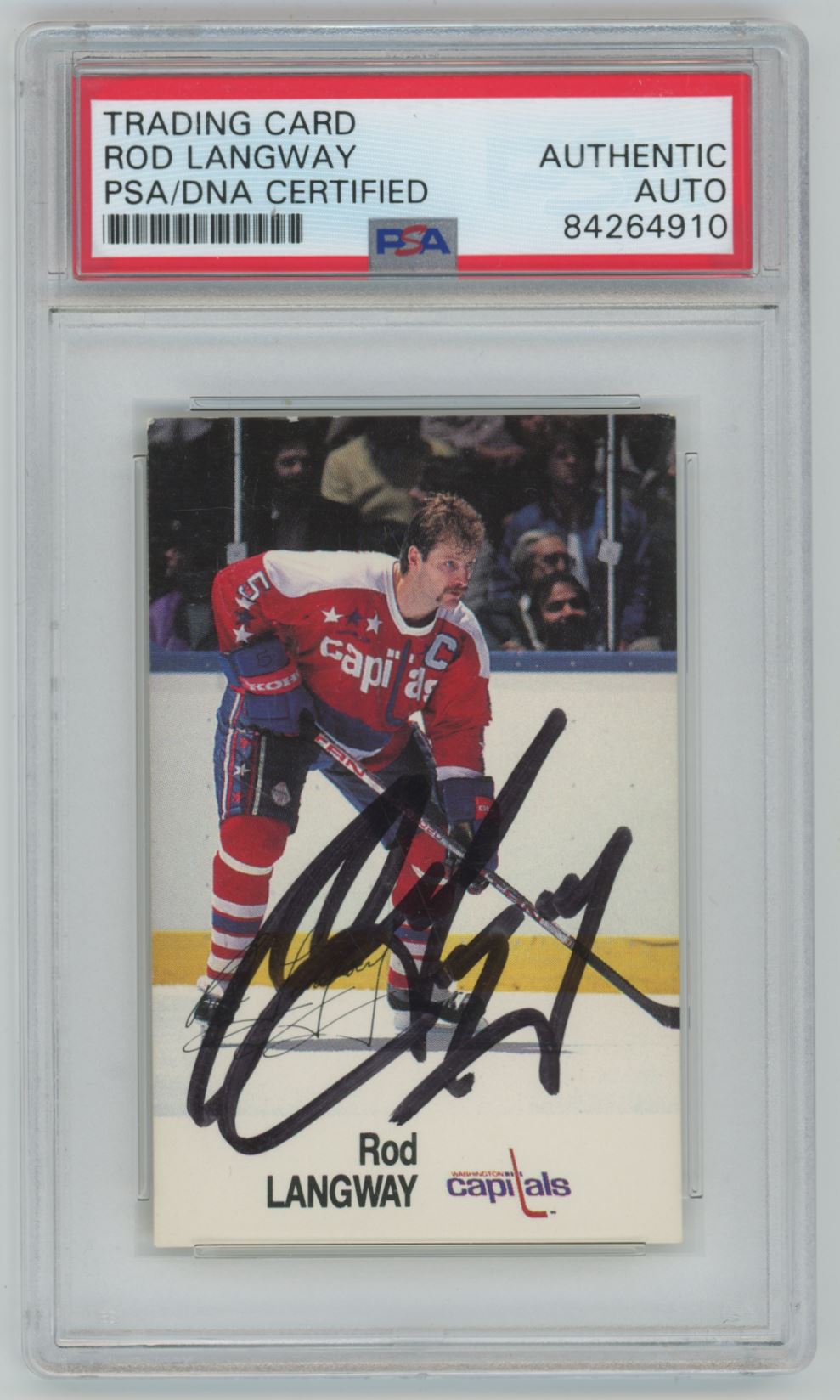 1988-89 Esso NHL All-Star Collection Rod Langway Auto - PSA/DNA Authentic