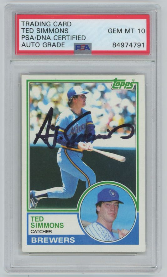 1983 Topps Ted Simmons - PSA/DNA Auto 10 Grade