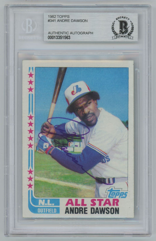 1982 Topps #341 Andre Dawson Auto - Beckett Authentic