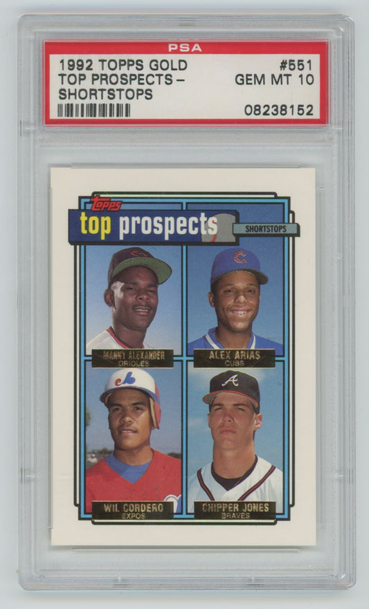 1992 Topps Golds Top Prospects - Shortstops #551 - PSA 10