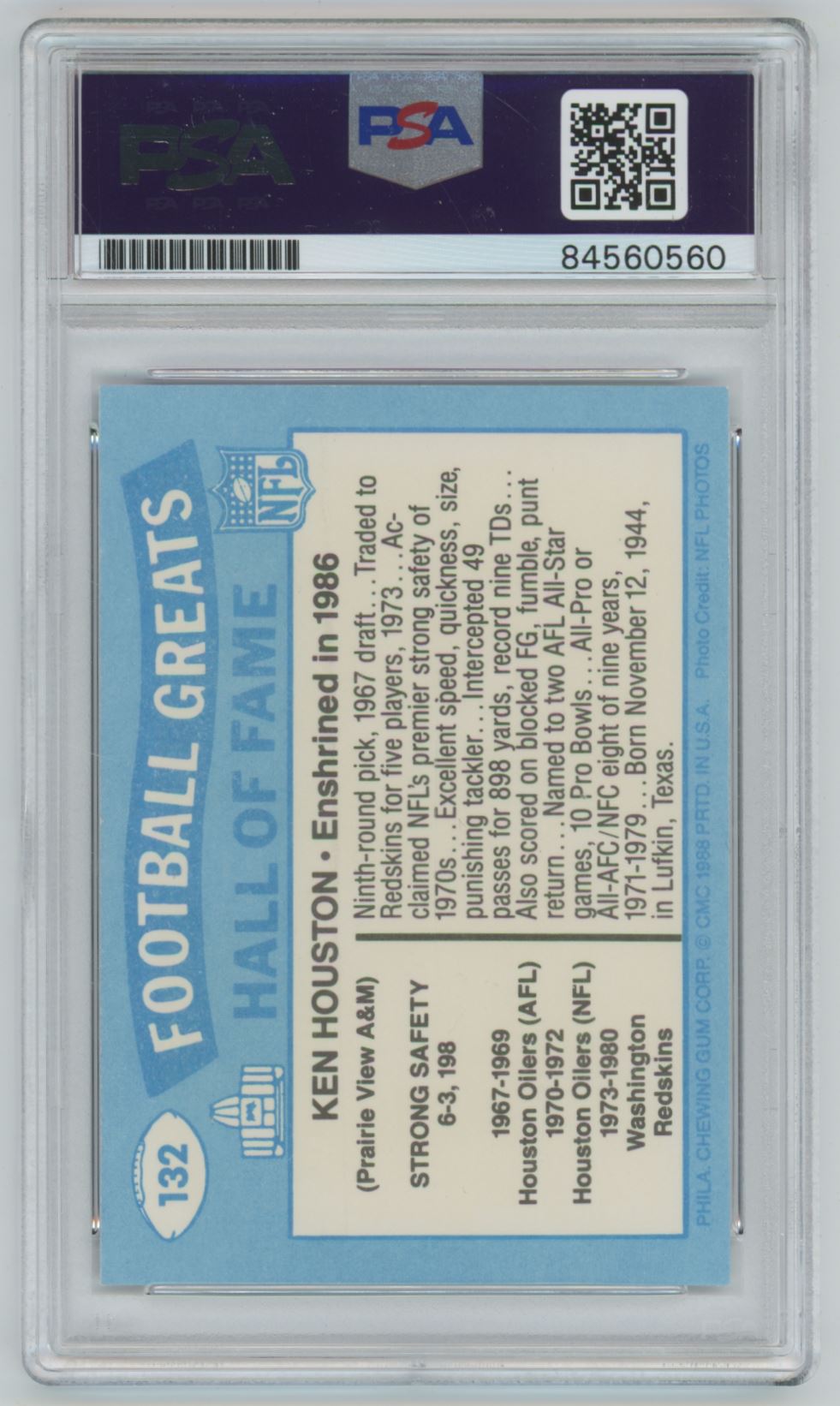 1988 Swell Ken Houston Auto - PSA/DNA