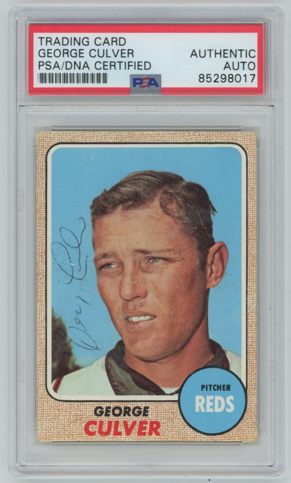 1968 Topps George Culver Auto - PSA/DNA Authentic (8017)