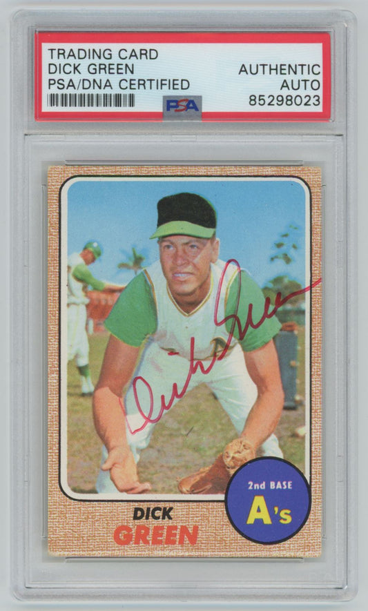 1968 Topps Dick Green Auto - PSA/DNA Authentic (8023)