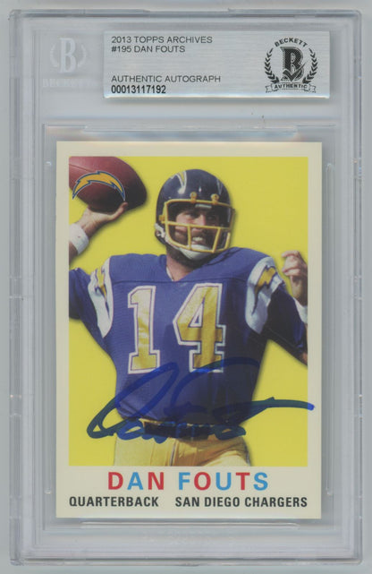 2013 Topps Archives Dan Fouts #195 Auto - Beckett Authentic