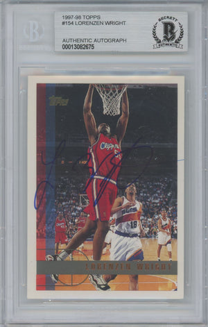 1997-98 Topps #154 Lorenzen Wright Auto - Beckett Authentic