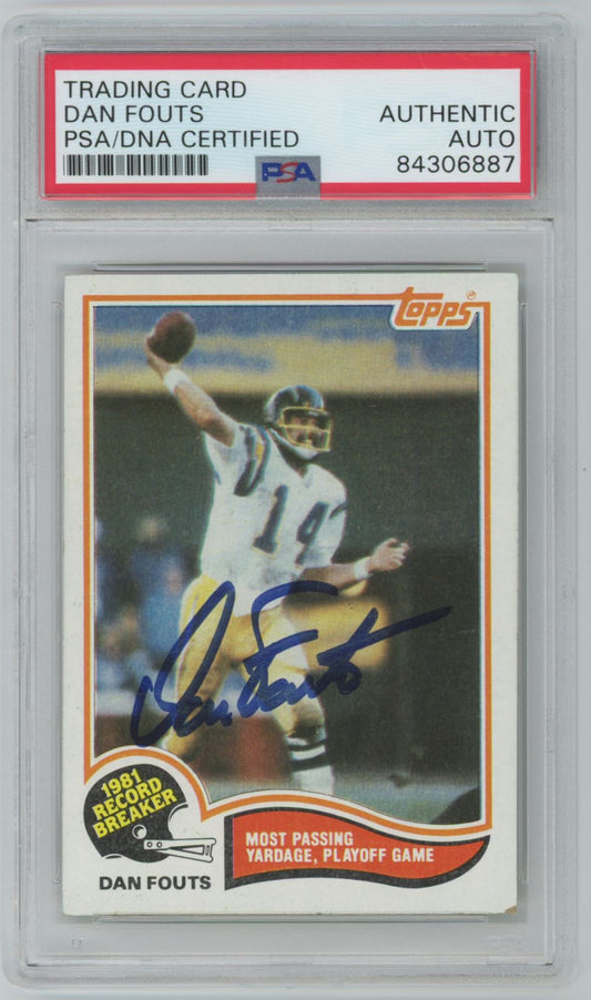 1982 Topps Dan Fouts #2 Auto - PSA/DNA Authentic