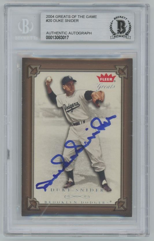 2004 Greats of the Game #20 Duke Snider Auto - Beckett Authentic