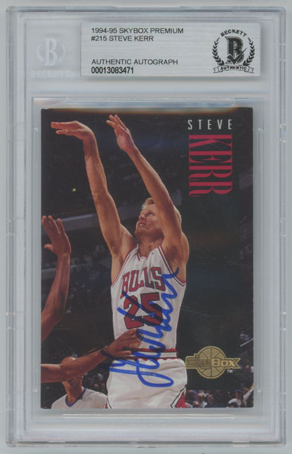 1994-95 Skybox Premium Steve Kerr #215 Auto - Beckett Authentic