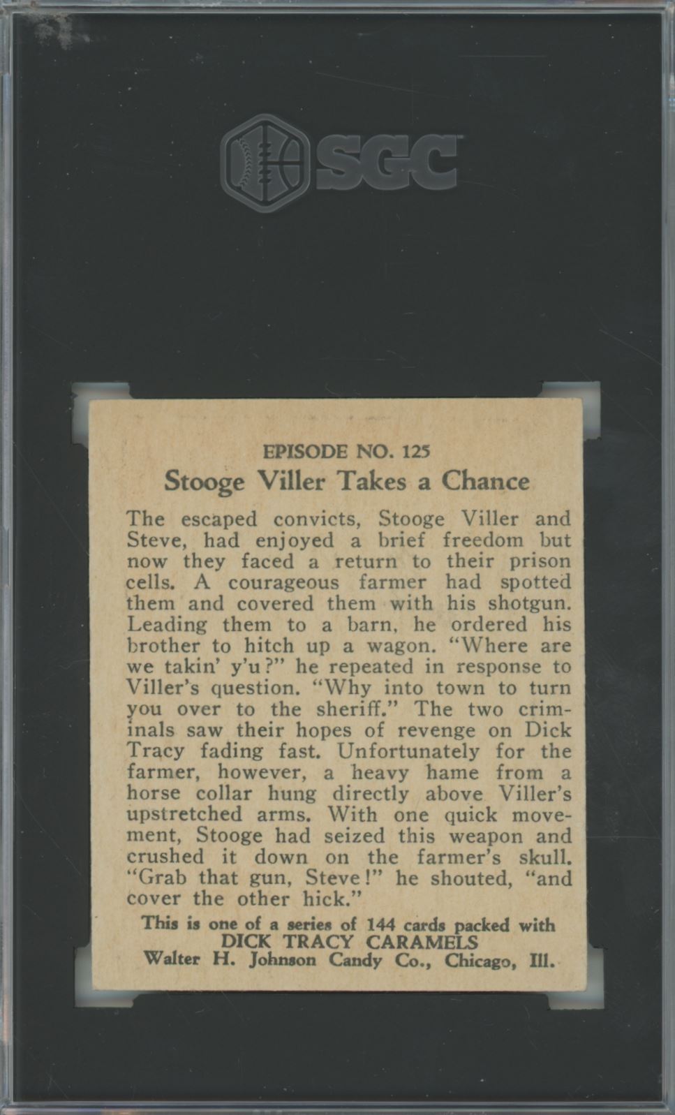 1930's Johnson Candy Co. Stooge Viller Takes a Chance #125 Dick Tracy - SGC 5.5