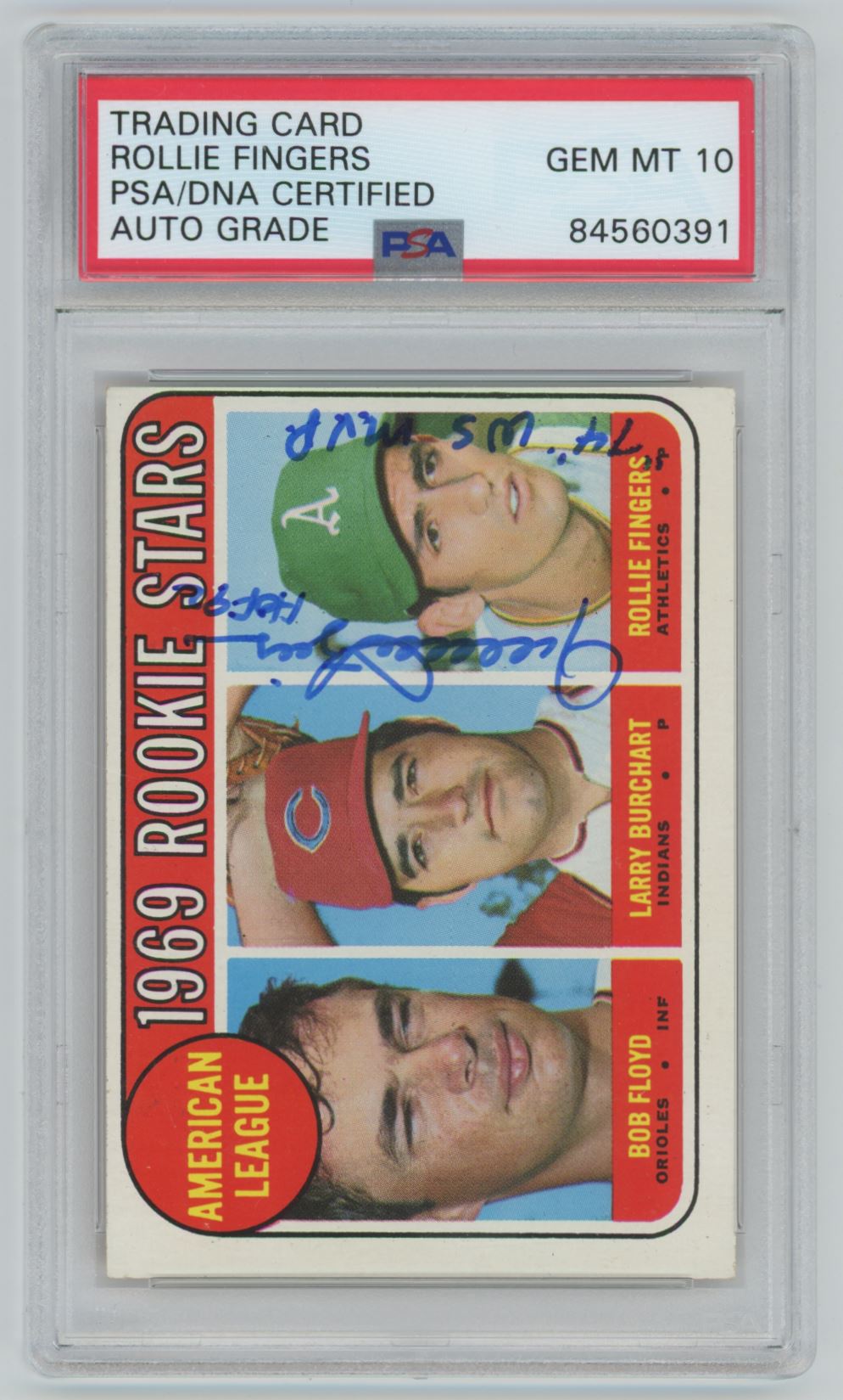 1969 Topps #597 Rollie FIngers ROOKIE CARD Auto - PSA/DNA (0391)