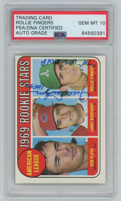1969 Topps #597 Rollie FIngers ROOKIE CARD Auto - PSA/DNA (0391)