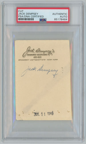 1949 Jack Dempsey Cut Auto - PSA/DNA