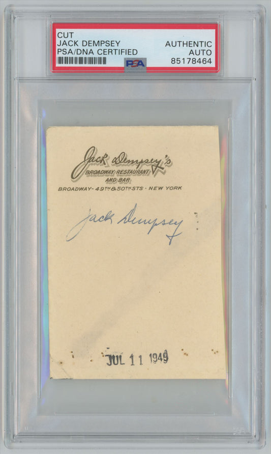 1949 Jack Dempsey Cut Auto - PSA/DNA