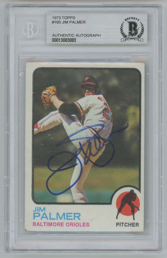 1973 Topps Jim Palmer #160 Auto - Beckett Authentic