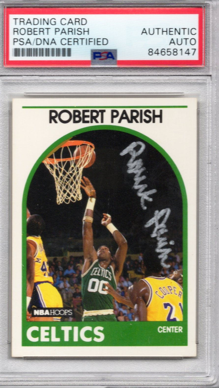 1989 NBA HOOPS ROBERT PARISH AUTOGRAPH PSA/DNA (8147)