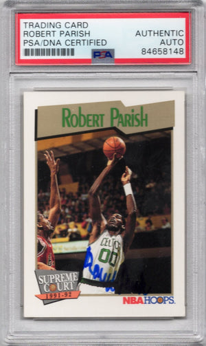 1991 NBA HOOPS SUPREME COURT CELTICS ROBERT PARISH AUTOGRAPH PSA/DNA (8148)