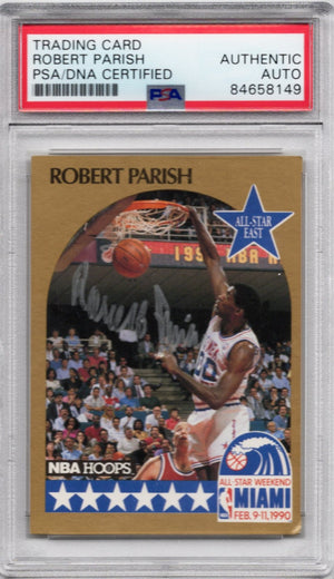 1990 NBA HOOPS ALL-STAR EAST ROBERT PARISH AUTOGRAPH PSA/DNA (8149)