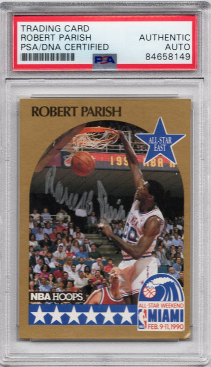 1990 NBA HOOPS ALL-STAR EAST ROBERT PARISH AUTOGRAPH PSA/DNA (8149)