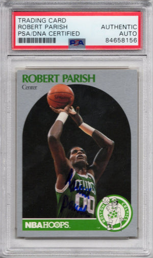 1990 NBA HOOPS ROBERT PARISH CELTICS AUTOGRAPH PSA/DNA (8156)