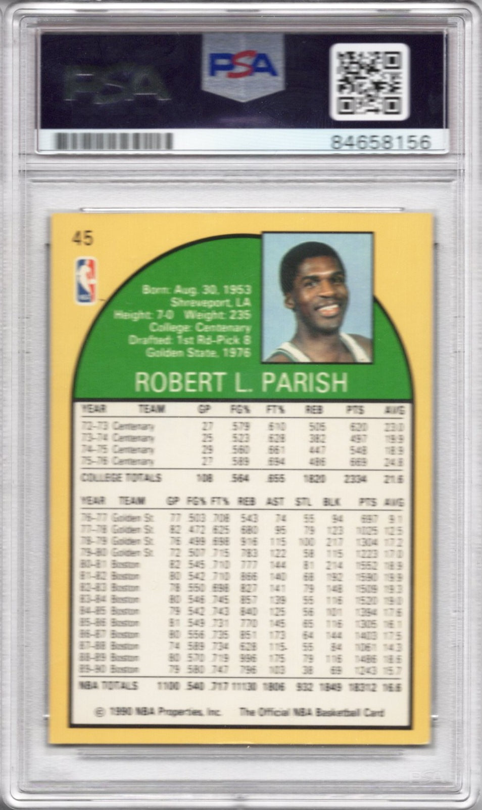 1990 NBA HOOPS ROBERT PARISH CELTICS AUTOGRAPH PSA/DNA (8156)