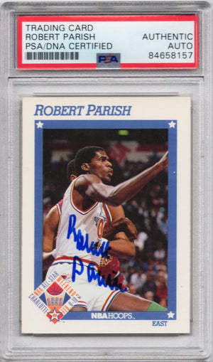 1991 NBA HOOPS NBA ALL-STAR EAST ROBERT PARISH AUTOGRAPH PSA/DNA (8157)