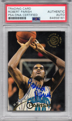 1995 TOPPS STADIUM CLUB HORNETS ROBERT PARISH AUTOGRAPH PSA/DNA (8161)