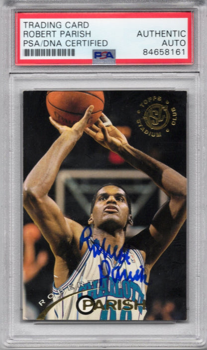 1995 TOPPS STADIUM CLUB HORNETS ROBERT PARISH AUTOGRAPH PSA/DNA (8161)
