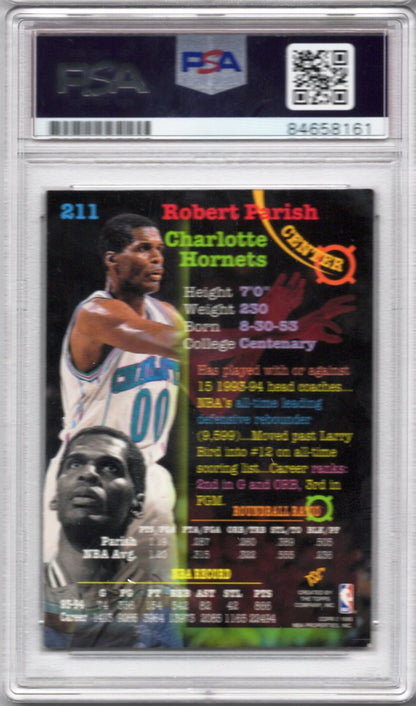 1995 TOPPS STADIUM CLUB HORNETS ROBERT PARISH AUTOGRAPH PSA/DNA (8161)