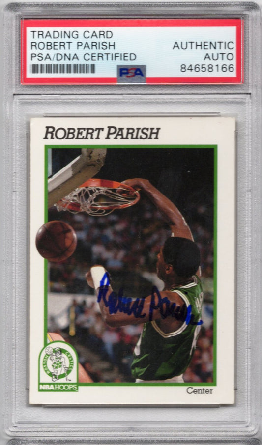 1991 NBA HOOPS ROBERT PARISH AUTOGRAPH PSA/DNA (8166)