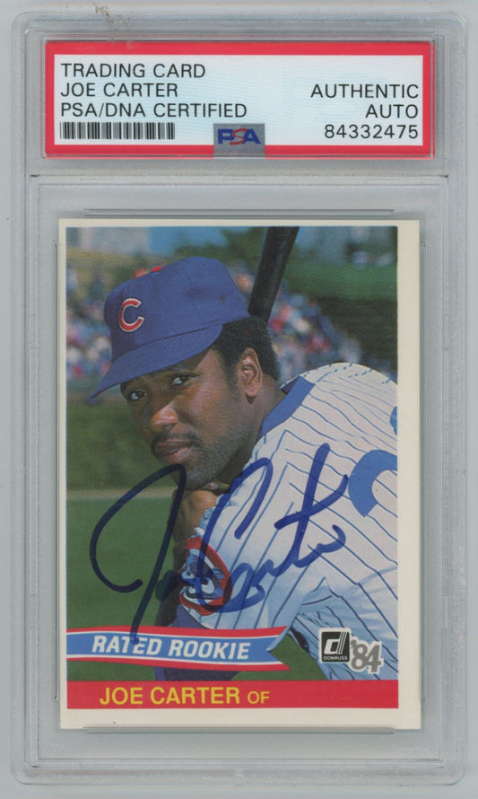 1984 Donruss Joe Carter ROOKIE CARD Auto - PSA/DNA