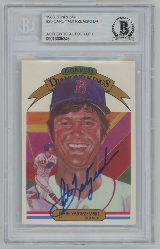 1983 Donruss Carl Yastrzemski Diamond Kings Auto - Beckett Authentic