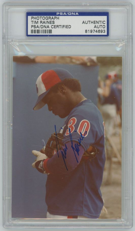 Autographed Photo of Tim Raines - PSA/DNA Authentic