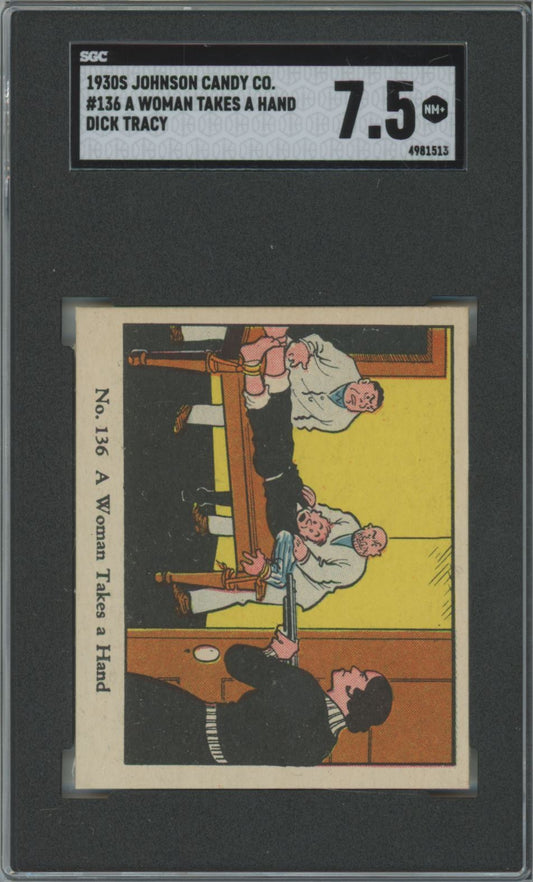 1930's Johnson Candy Co. A Woman Takes a Hand #136 Dick Tracy - SGC 7.5